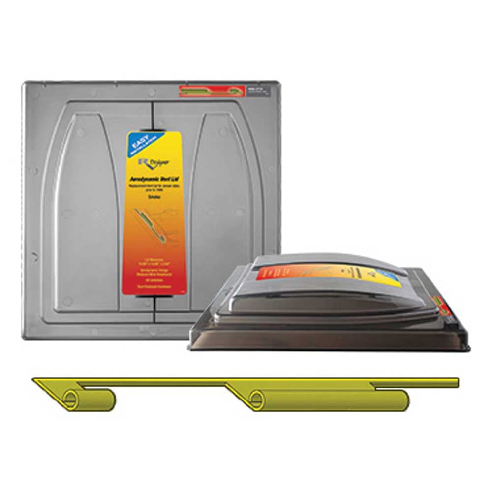 RV Designer V101, Jensen Vent Lid, Pin Hinge Prior to 1994, Smoke