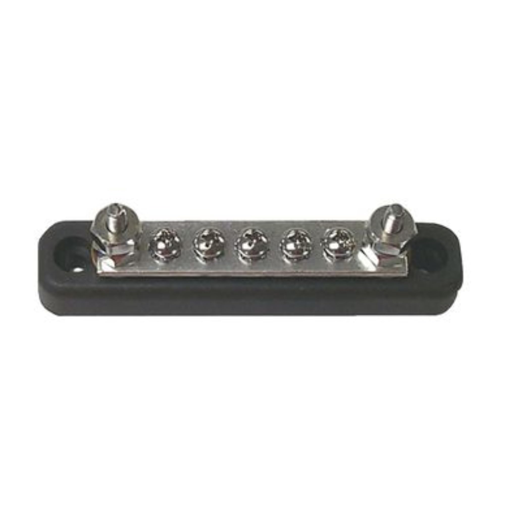 Sierra International FS46100 Common Bus Bar 150A with Five 8-32 Screw & Two 10-24 Stud Terminals, Size 4.13"L x 0.75"W x 1.44"H