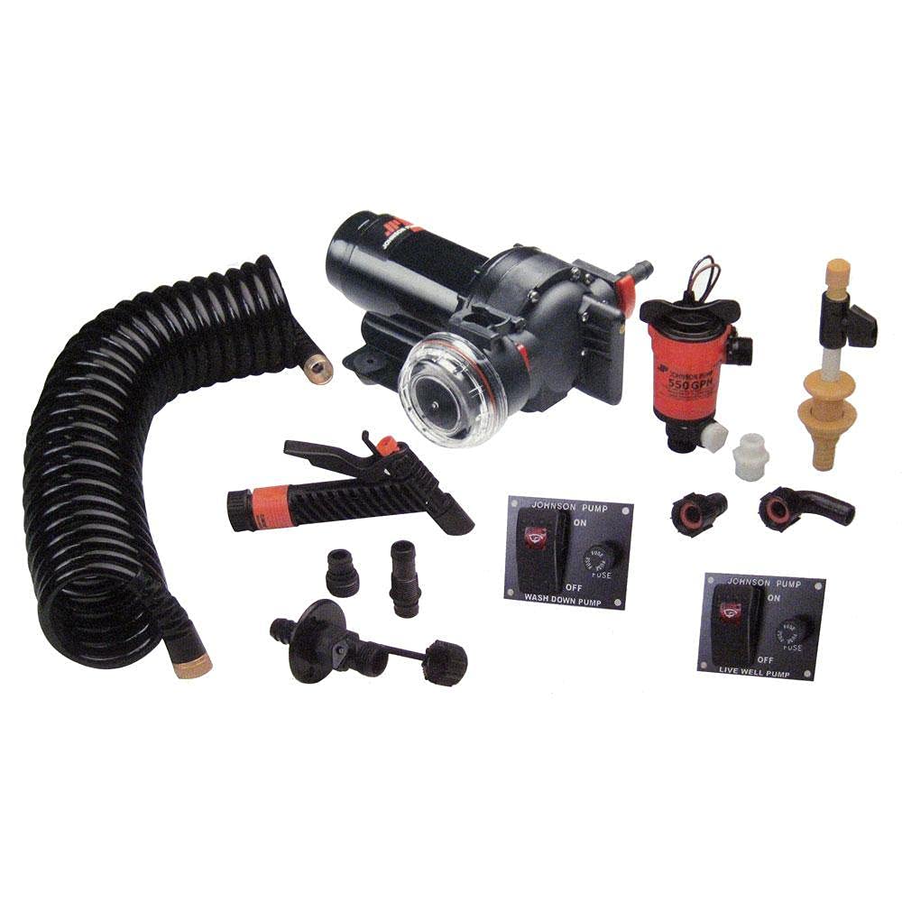 Aqua Jet Johnson Pumps 64634 5.2 GPM Wash Down/550 Live Well Kit