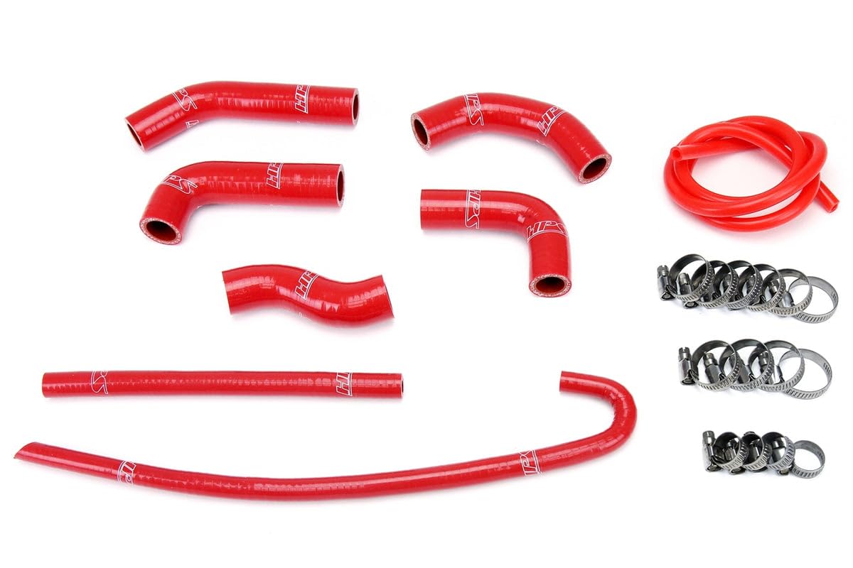 Red HPS 57-1377-RED Silicone Radiator Coolant Hose Kit