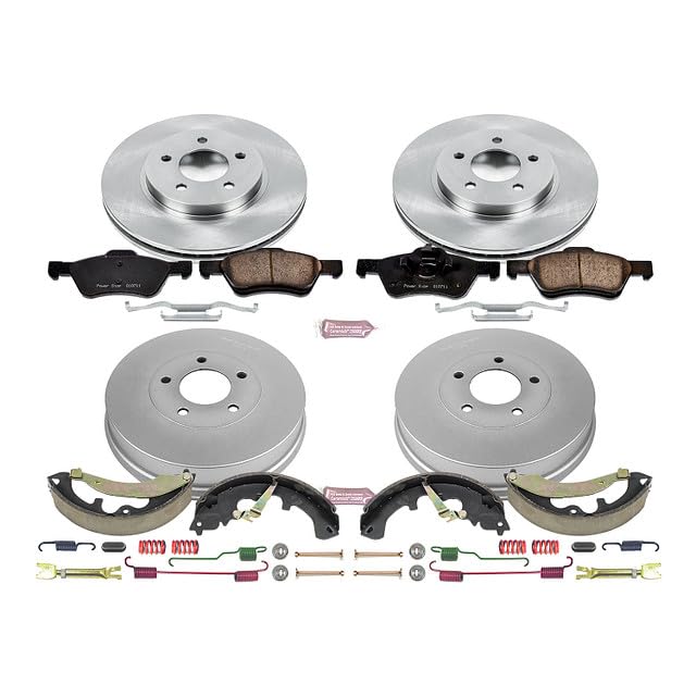 Power Stop Autospecialty KOE15255DK Front and Rear Replacement Brake Kit-OE Brake Drums & Ceramic Brake Pads For Ford Escape, Mazda Tribute, Mercury Mariner [Model Specific]