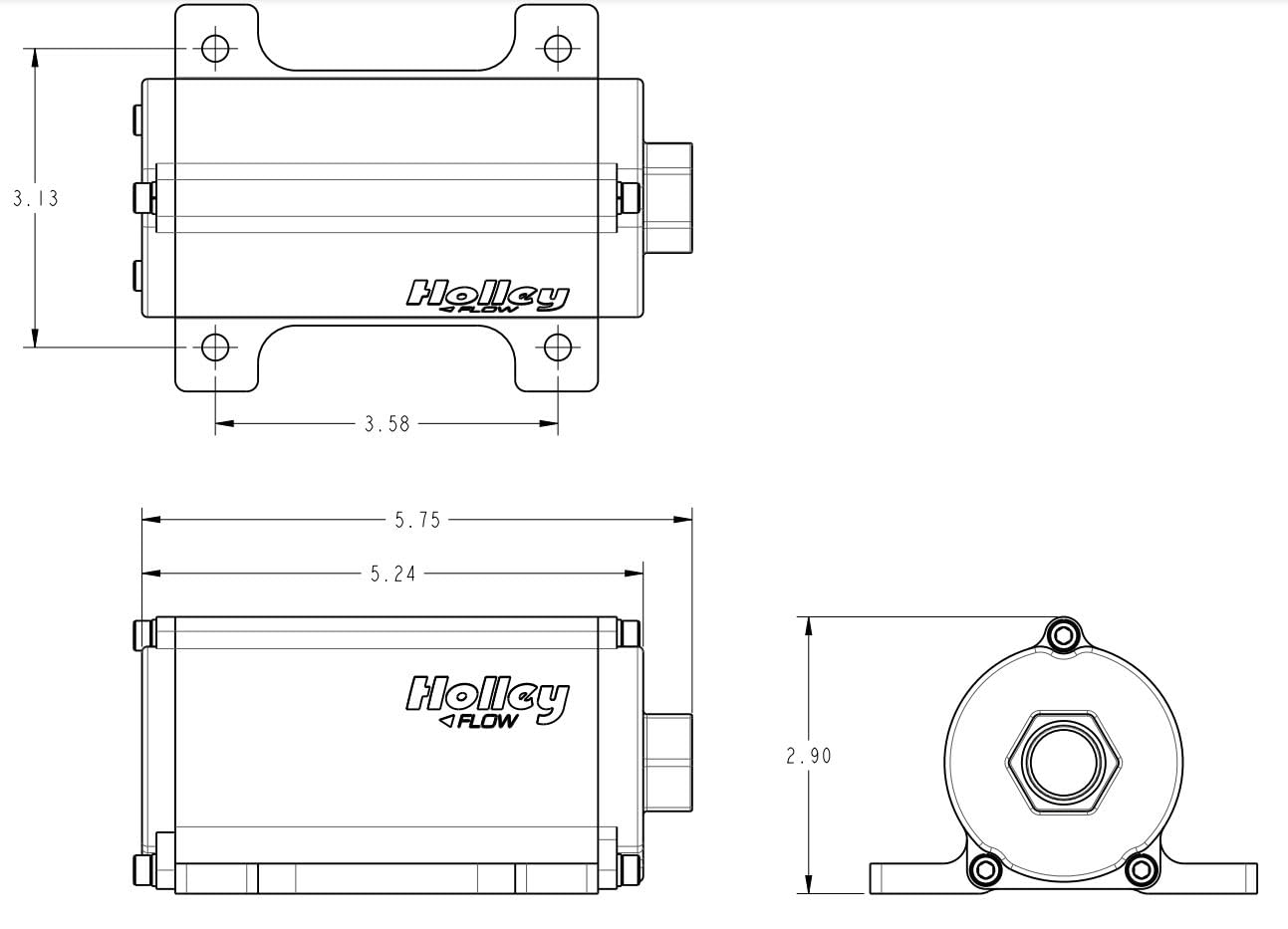 12-170 Holley 100 GPH Universal In-line Electric Fuel Pump