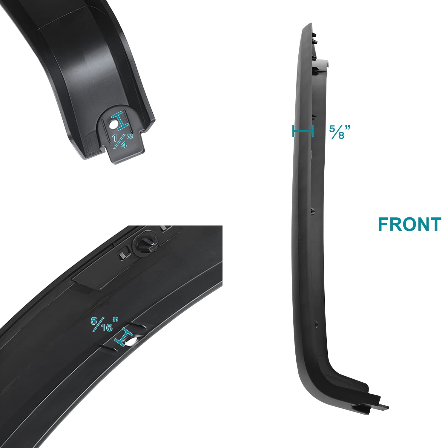 4PC Spec-D Tuning Front + Rear Factory Style Fender Flares Compatible with 2018-2020 Ford F150 F-150