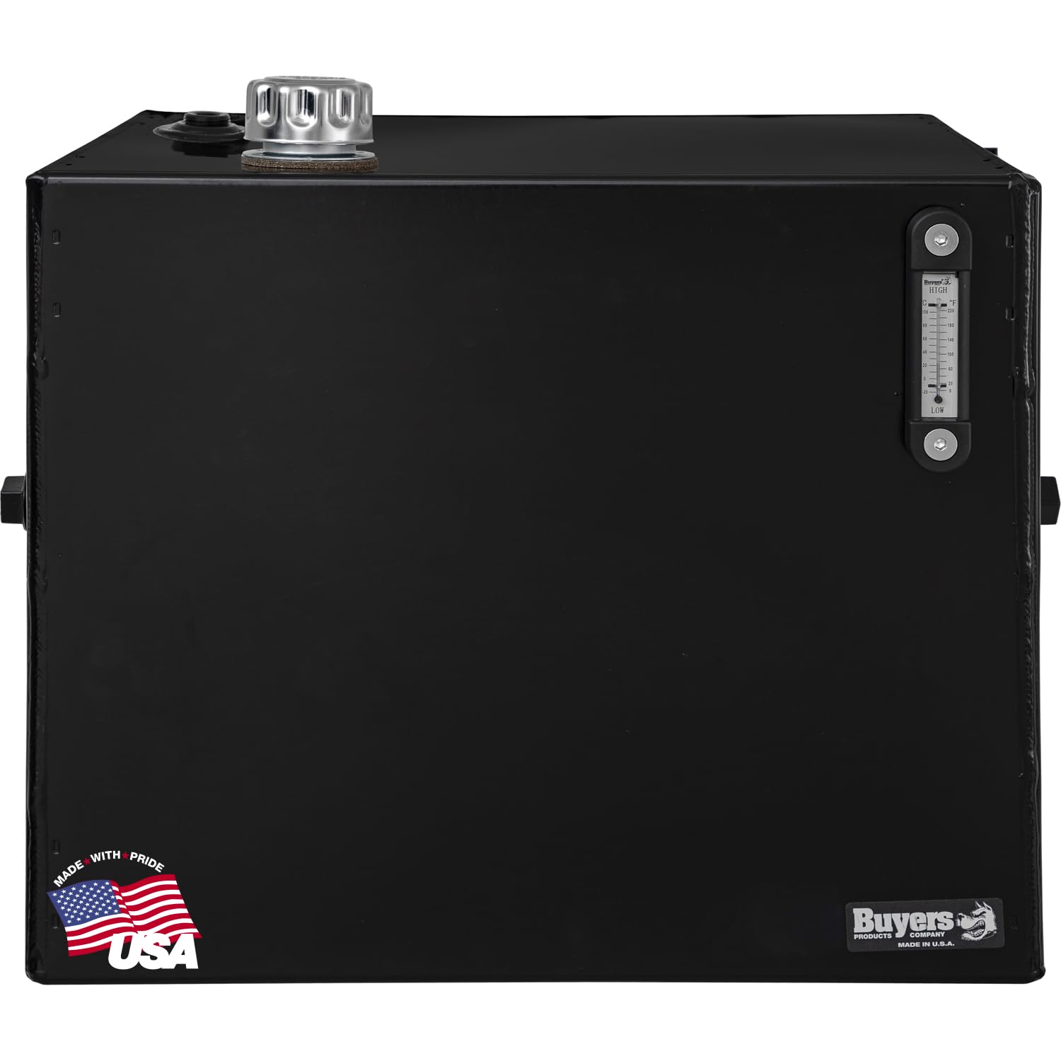 Buyers Products Side Mount SMR30S Steel Hydraulic Reservoir, 30 Gallon, Powder-Coated HRPO Steel, Internally Baffled, Welded Rear Brackets, 2 in. NPT Suction/Return, 1-1/4 in. NPT Return Port