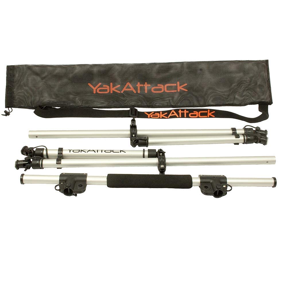 YakAttack Universal CommandStand Kayak Stand Assist Bar | Adjustable Width | Includes Paddle Holders & Accessory Mounts | Track or Flat Mount | Folding Frame | Made in USA