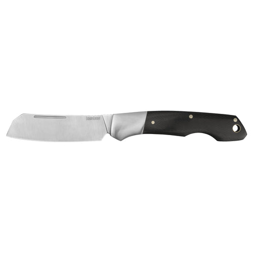 Kershaw Manual Folding Pocket Knife Parley with Cleaver Style Blade, Slipjoint Design with Nail Nick, 3.1 inch Blade and Micarta Handle, Black