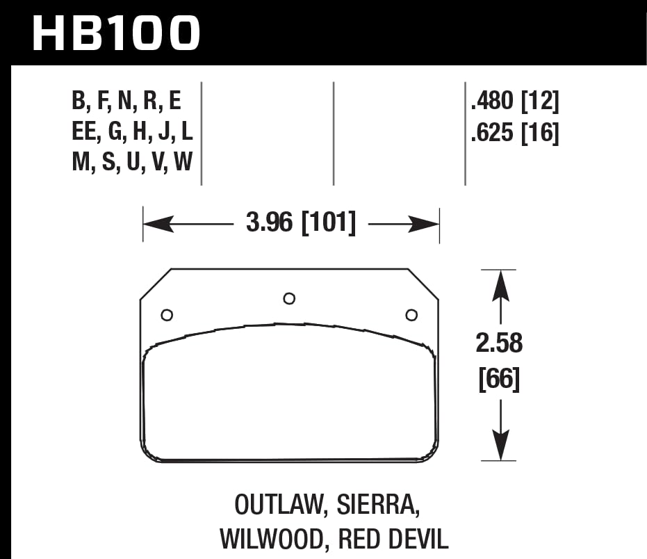 Hawk Performance HP Plus HB100N.480 Crossover Street/Motorsport Brake Pads