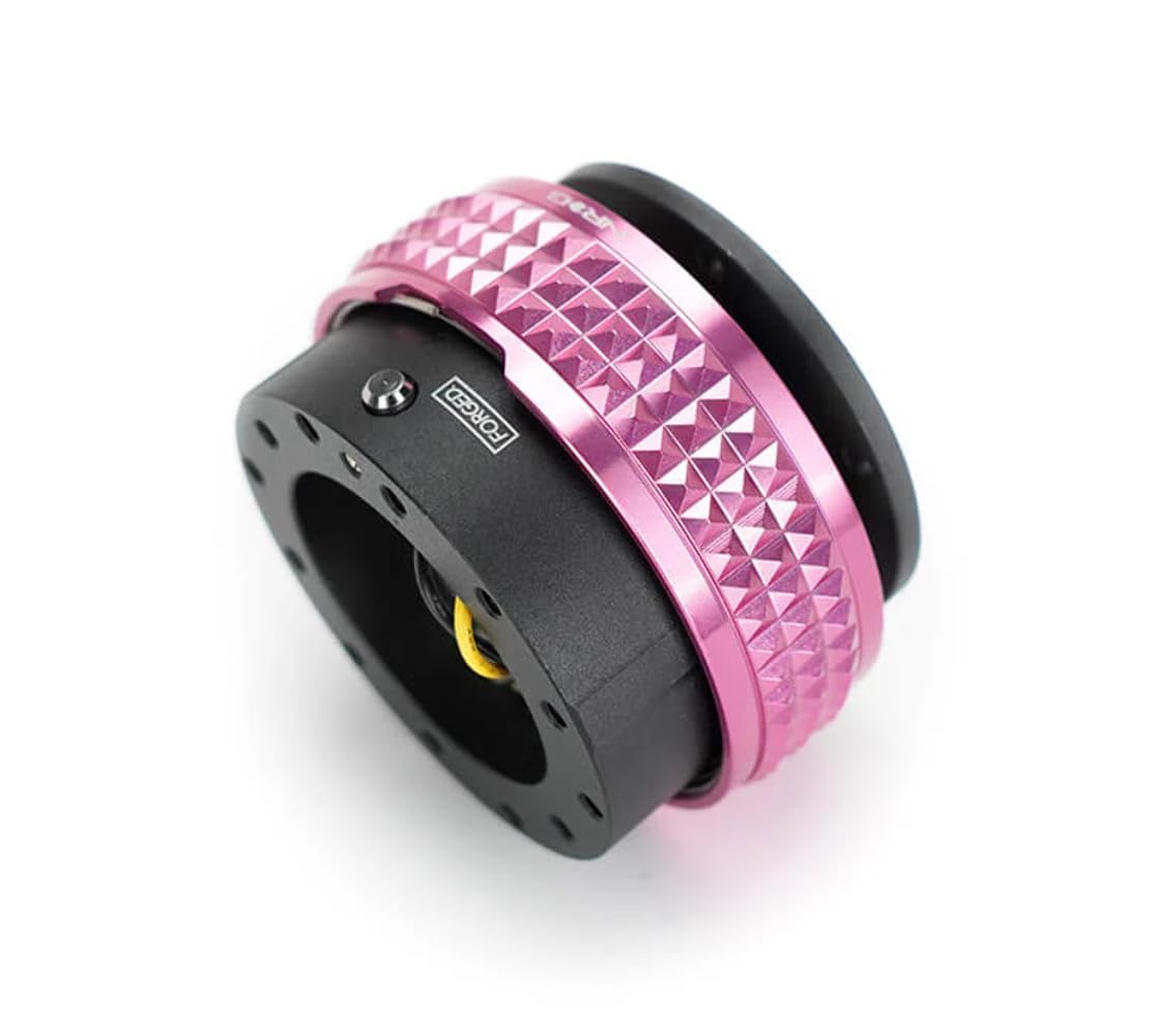 NRG Innovations Gen 2.1 NRG-SRK-210BK-PK Race Steering Wheel Quick Release Kit Adapter Black Body/Pink Pyramid Ring
