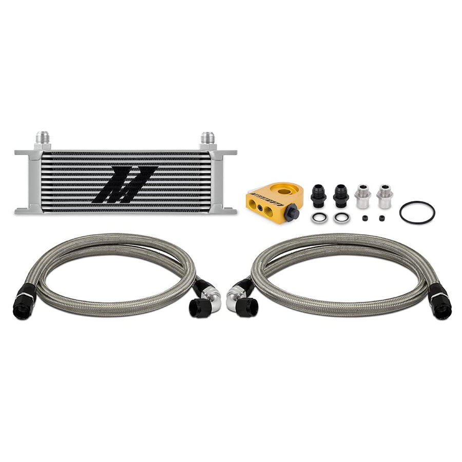 Universal Mishimoto Thermostatic Oil Cooler Kit, 13-Row, Silver