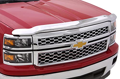 Chrome Hood Shield / Protector Auto Ventshade [AVS] | Fits 2007 - 2013 Toyota Tundra, 2008 - 2020 Sequoia | Medium Profile Bug Deflector - 1 pc., Chrome | 680544