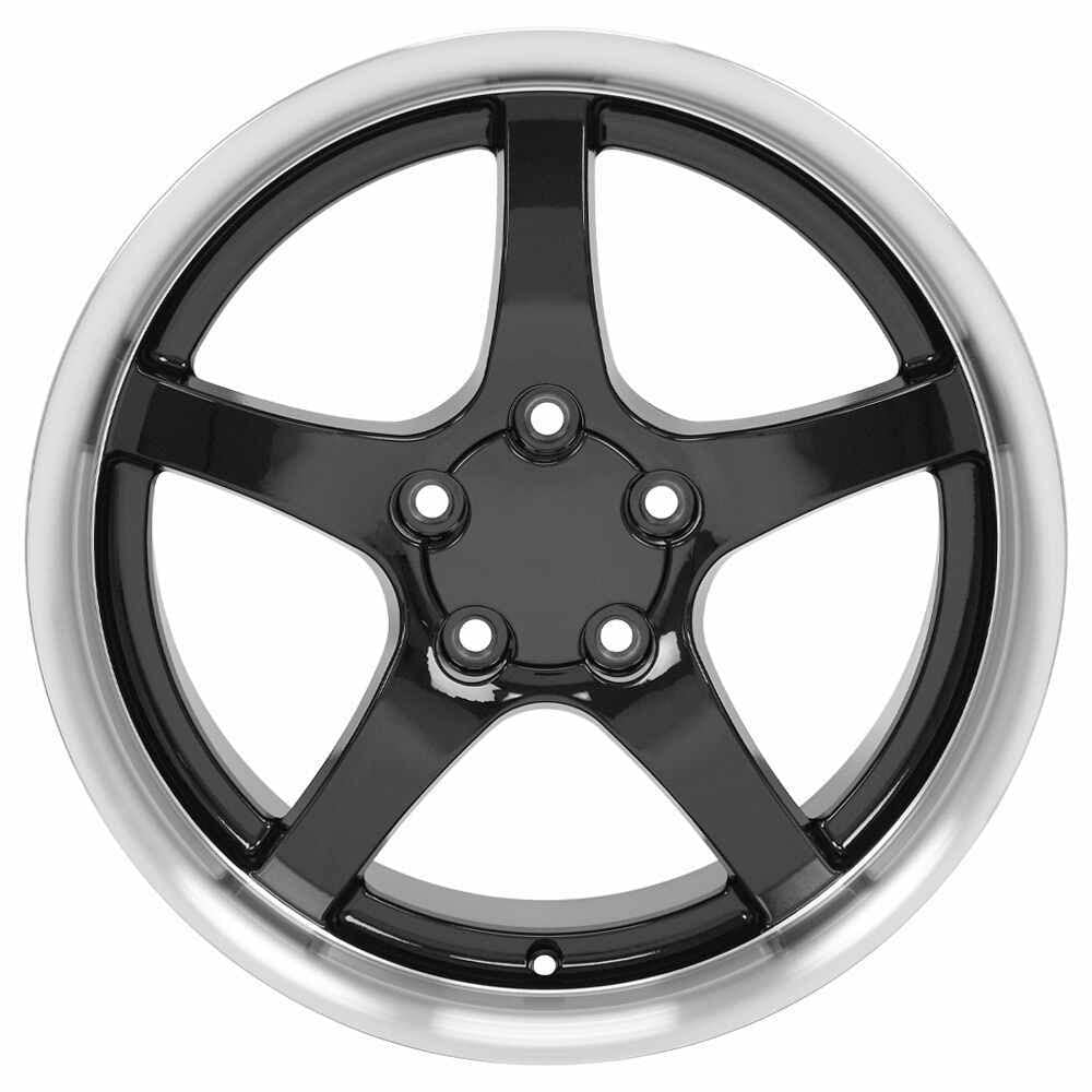 CV05-D18105-5475-56BM Black Wheel with Machined Lip Painted OE Wheels LLC (18 x 10.5 inches /5 x 120