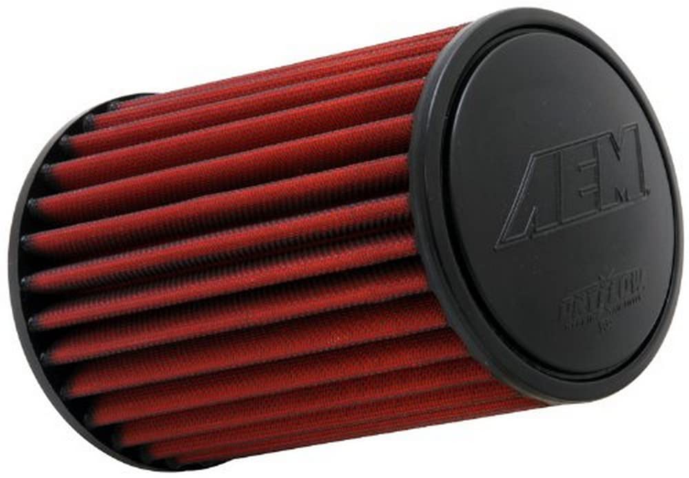AEM 21-2038DK Clamp-On Universal DryFlow Air Filter: Round Tapered; 3 in (76 mm) Flange ID; 8.125 in (206 mm) Height; 6 in (152 mm) Base; 5.125 in (130 mm) Top