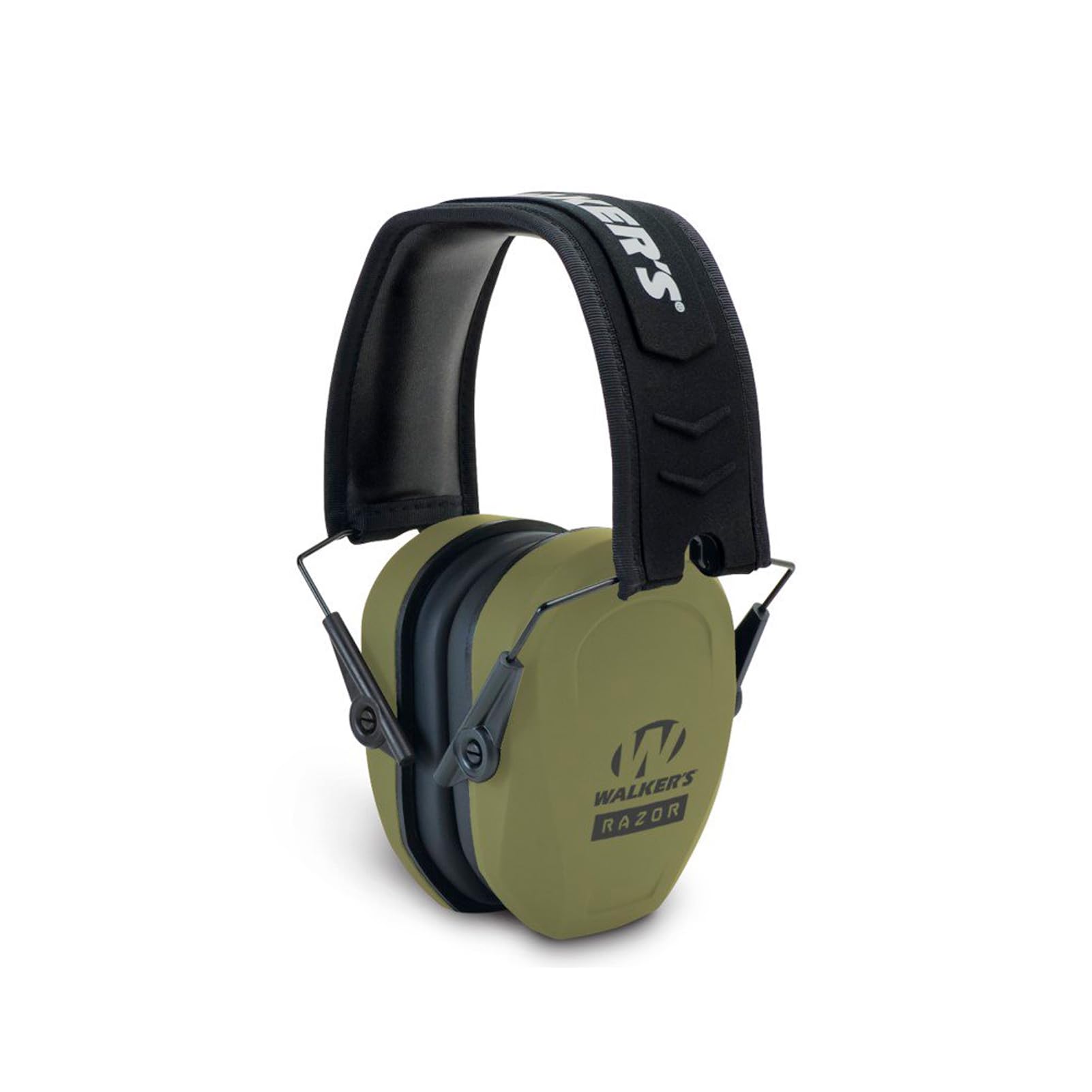 Walker's Passive Razor Slim Earmuff - Ultra Low-Profile Earcups - Olive Dark Green, One Size