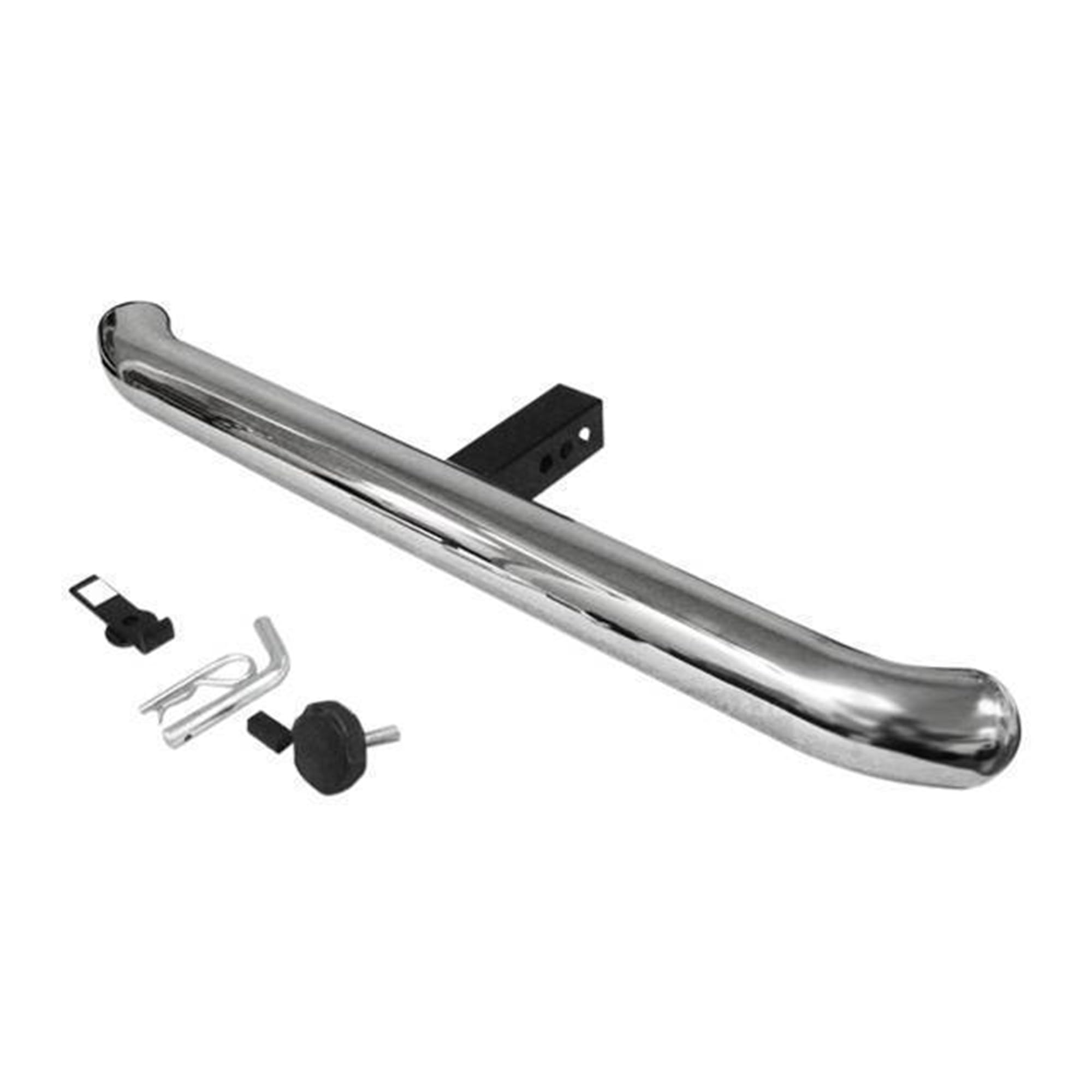 3" Black Horse Tube SS Tow Hitch Step Rear Bumper Guard Compatible with Trucks & SUVs Equipped with 2" Receivers-RBP1000SS