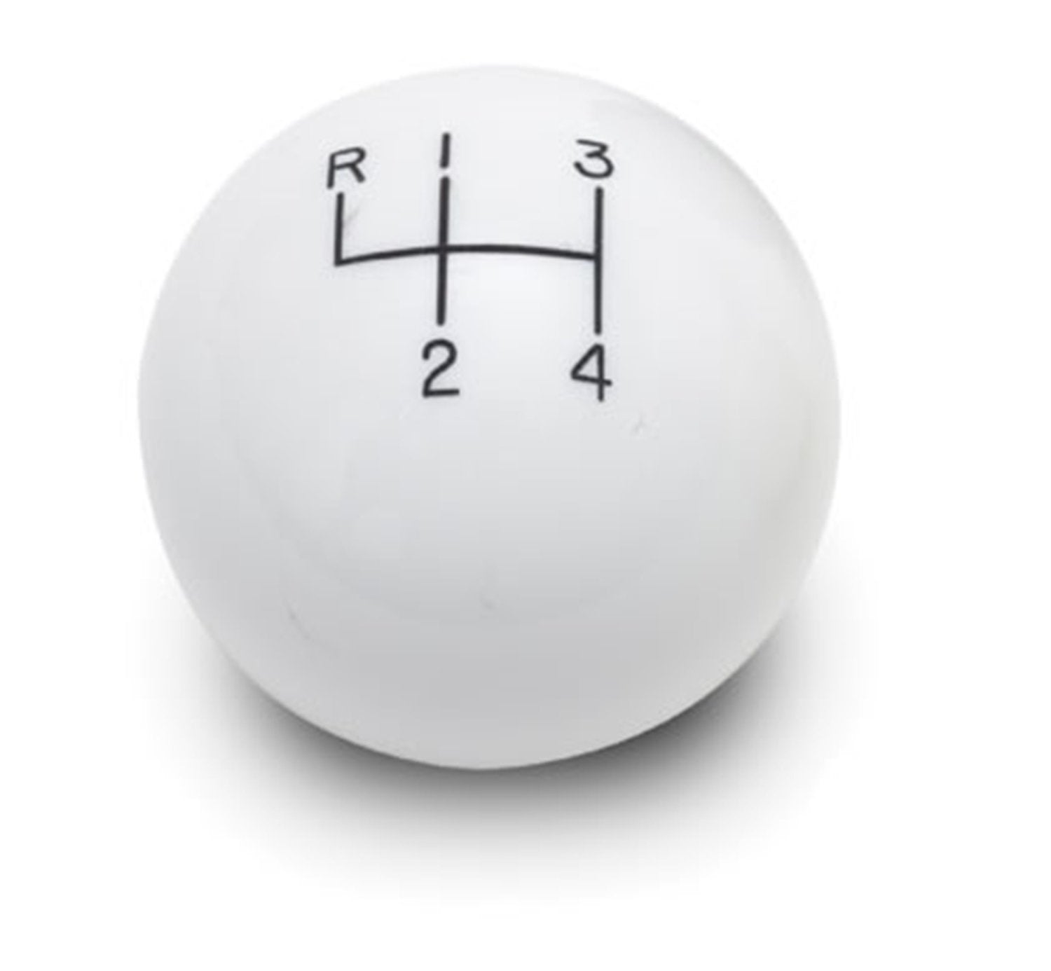 2" Lokar White 4-Speed Reverse Up Left Shift Knob