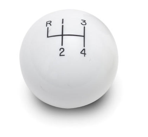 2" Lokar White 4-Speed Reverse Up Left Shift Knob