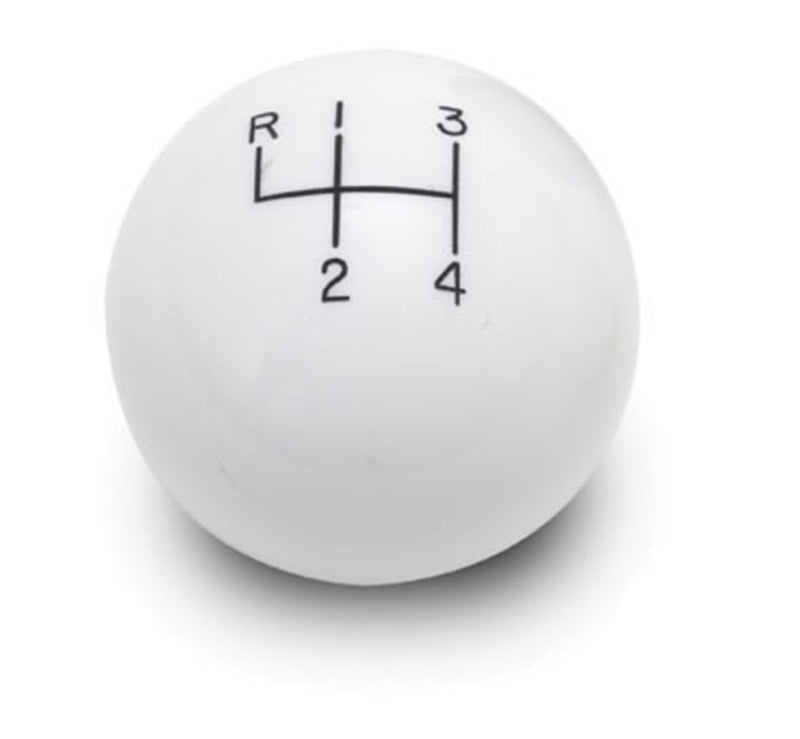 2" Lokar White 4-Speed Reverse Up Left Shift Knob