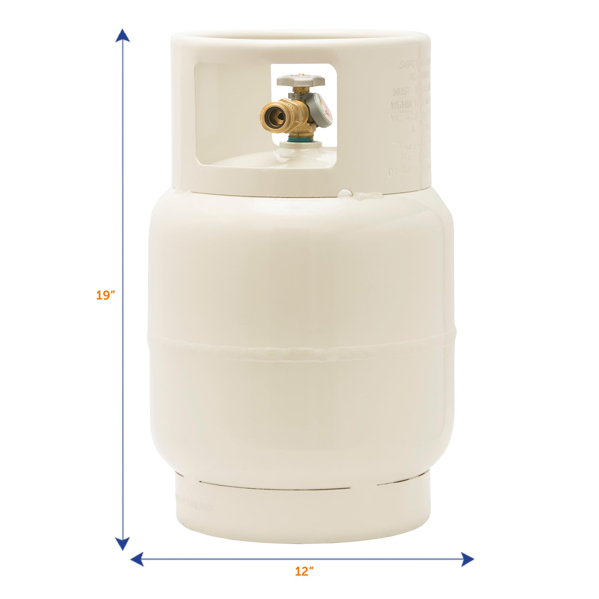 Flame King 20LB YSN201BT Steel Floor Buffer Propane Tank Cylinder with Vapor Valve and Level Gauge, White