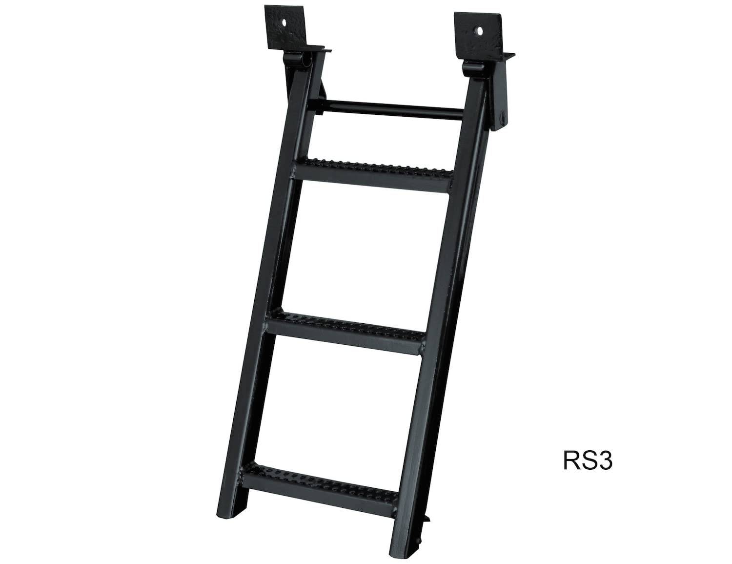 Stainless Steel Buyers Products RS3SS 3-Rung Retractable Truck Step, 17.38 x 35 Inch, Non-Slip Treads, L-Shaped Bracket, 14 Inch Bolt Center, 500 lb Capacity, Bead-Blasted Finish, Folds Away