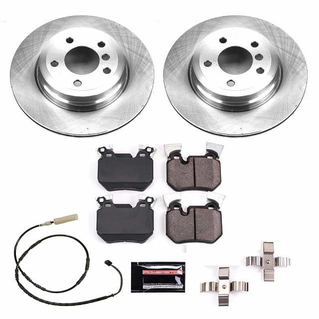 Power Stop KOE6007 Rear Replacement Brake Kit-OE Brake Rotors & Ceramic Brake Pads For BMW 135i 2011-2013, BMW 135is 2013 [Model Specific]