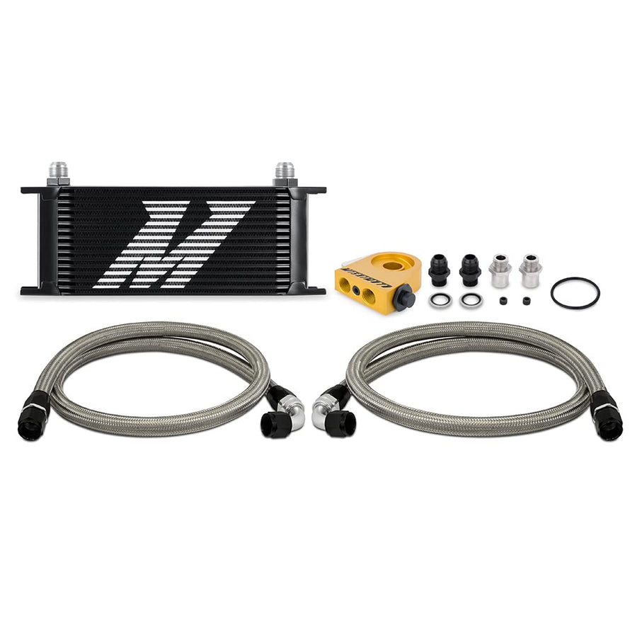 Universal Mishimoto Thermostatic Oil Cooler Kit, 16-Row, Black