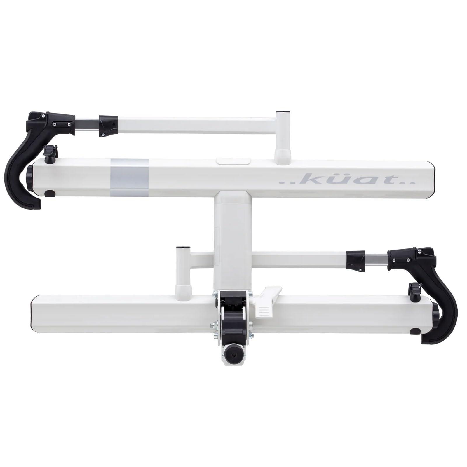 Sherpa 2.0 KUAT Durable Lightweight Aluminum Compact 2 Bike Transporting Hitch Rack with Cable Lock & Foldable Tire Cradles | Capacity - 40 Lbs per Tray, Pearl & Silver Anodize, 2"