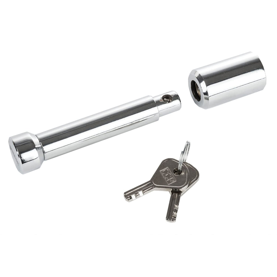 Reese Trailer Hitch Lock 7070800, Fits 1-1/4 Inch & 2 Inch Square Receivers, 1/2 Inch & 5/8 Inch Pin Diameter, Professional, Chrome