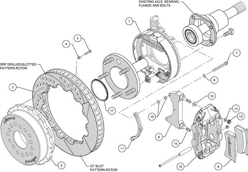 Rear P-Brk Kit, FNSL4R 12.88"