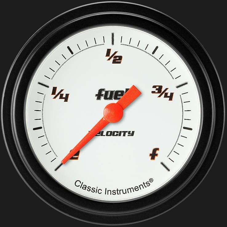 Velocity White Classic Instruments 2 5/8" Fuel Pressure Gauge VS309WBLF
