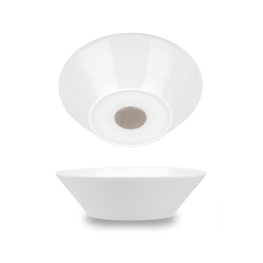 Non-Slip silwy® Magnetic Porcelain Bowls (Set of 2) - Ideal for Camping, Caravaning, and Boating - Stackable Without Rattling