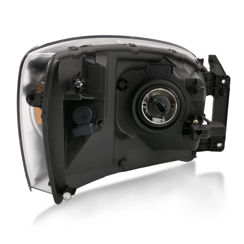 2006-2009 Dodge Ram 1500 ANZO Crystal Headlight Black Amber