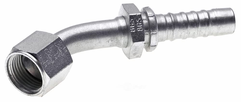 GlobalSpiral Gates 8GS-10FJX45S Couplings, Female JIC 37° Flare Swivel, Zinc Plated Carbon Steel, 3.58", 45° Bent Tube, 1/2" ID
