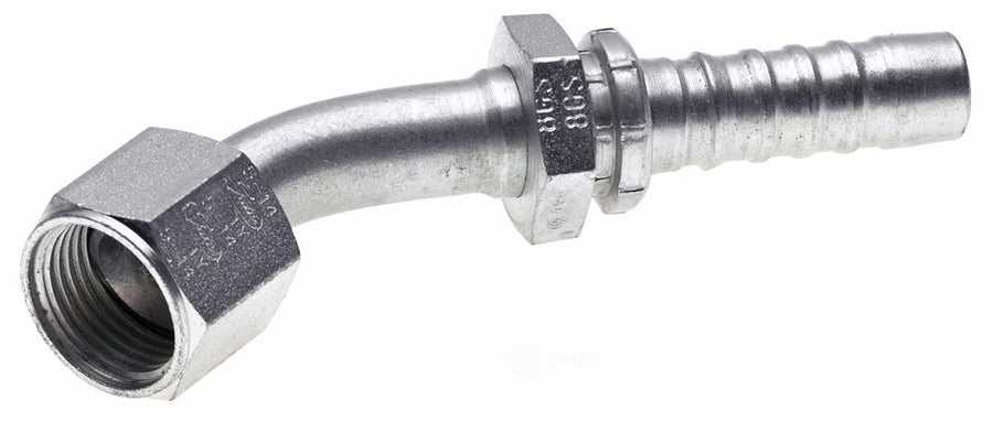 GlobalSpiral Gates 8GS-10FJX45S Couplings, Female JIC 37° Flare Swivel, Zinc Plated Carbon Steel, 3.58", 45° Bent Tube, 1/2" ID