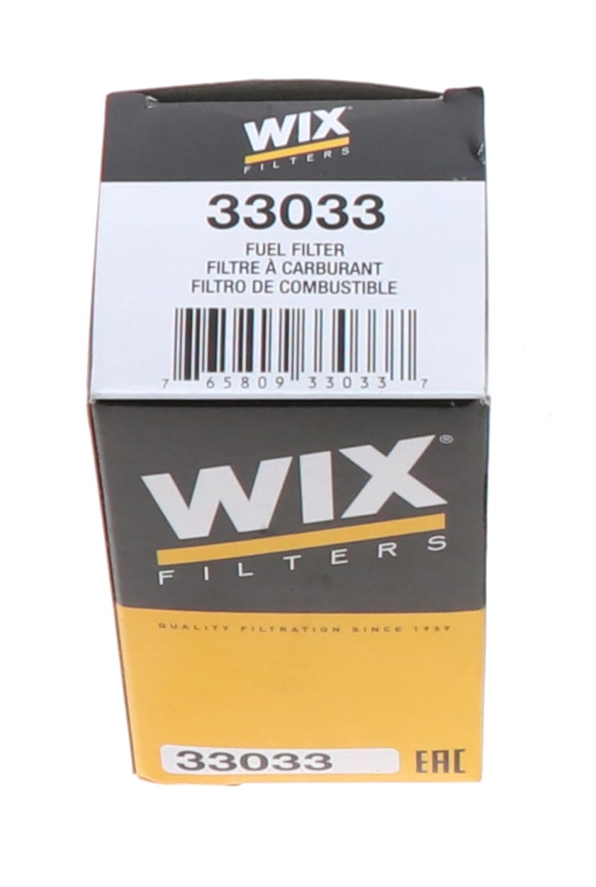 WIX Universal 33033 In-Line Fuel Filter with 3/8â€ Clamp-On Inlet/Outlet, Max Pressure 60-PSI