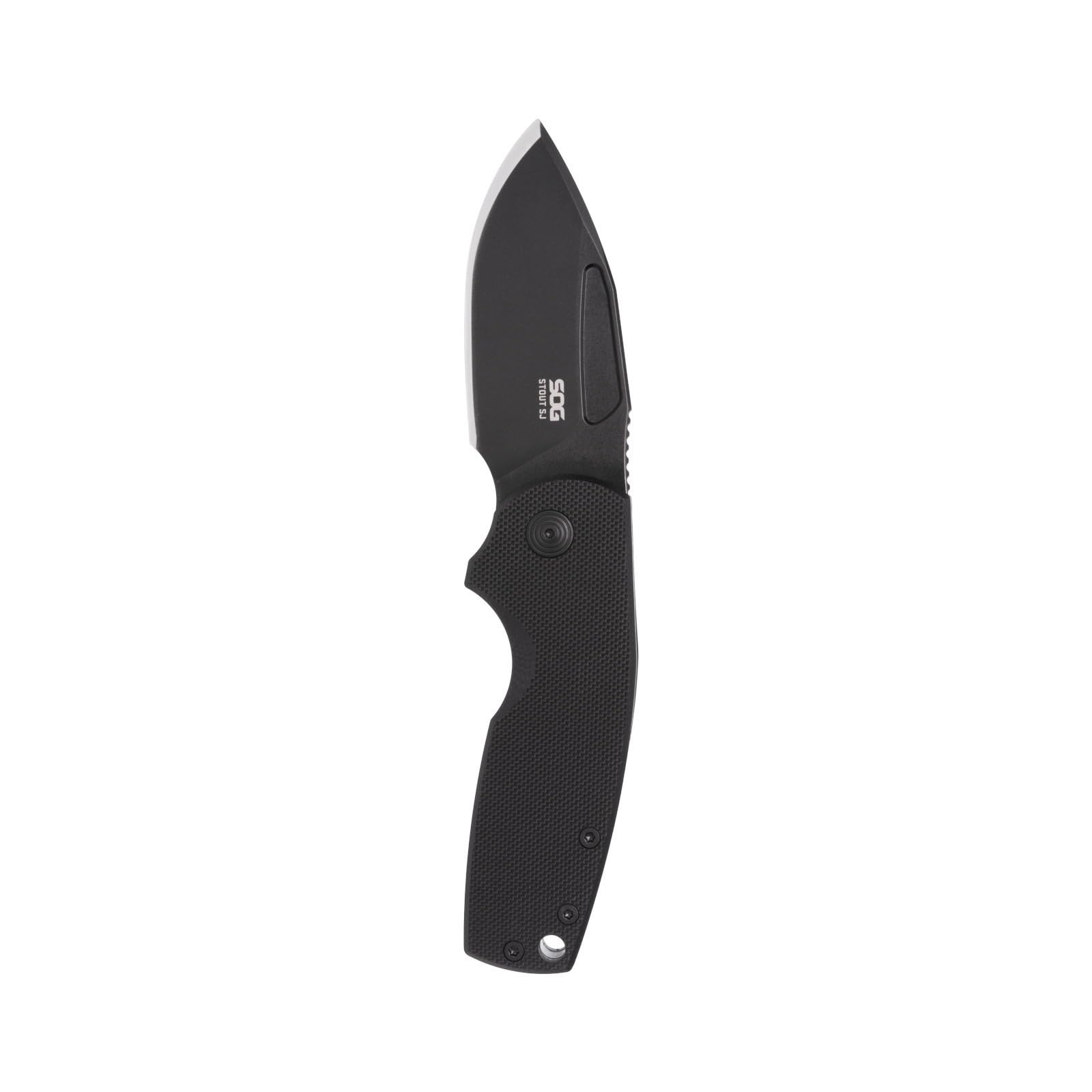 SOG Stout SJ Portable Everyday Carry Camping Folding Knife | Ambidextrous Carry | CRYO D2 Steel Blade | Slip Joint, Blackout, Presentation Box