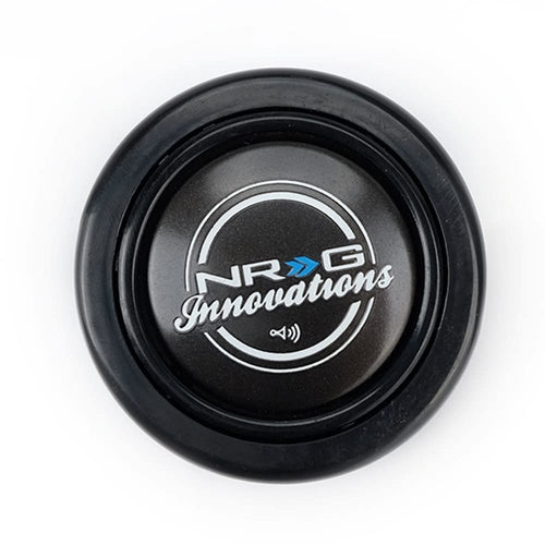 NRG Horn Button Steering Wheel - Black with NRG Round Style Logo - Part # HT-048