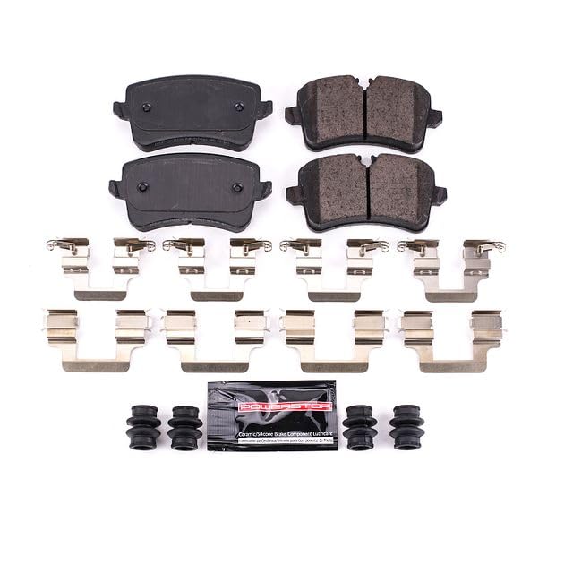 Power Stop Z23-1547 Z23 Sport Carbon Fiber Infused Ceramic Brake Pads with Hardware For A6, A6 Quattro, A7 Quattro, A8 Quattro, RS5, RS7, S6, S7, S8, Macan [Model Specific]