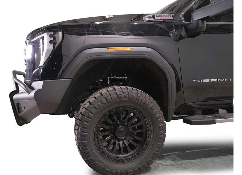Fab Fours Elite Black Steel Front Bumper for GMC 2500/3500