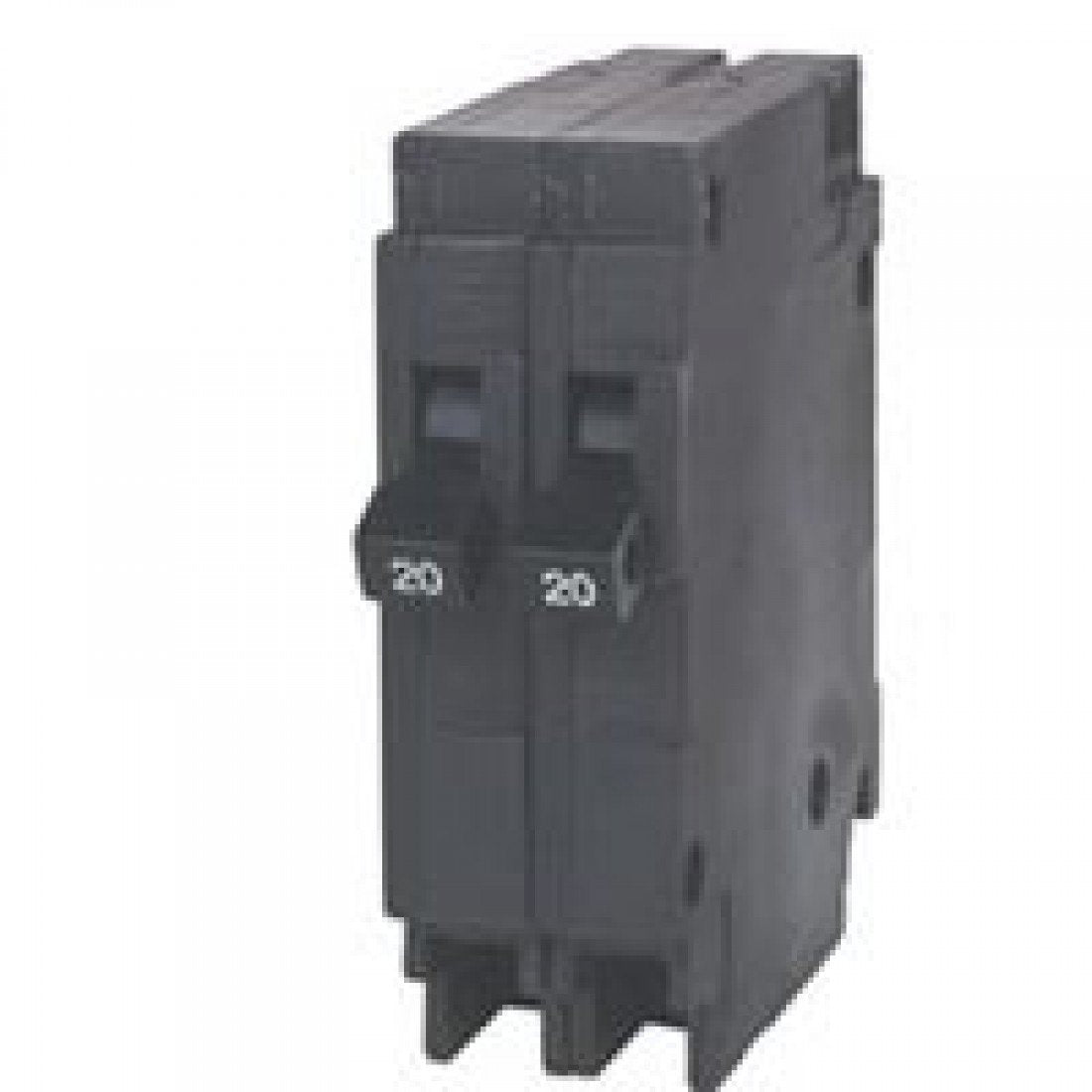 Siemens Two 20-Amp Q2020 Single Pole 120-Volt Circuit Breakers, for use only where Type QT breakers are allowed