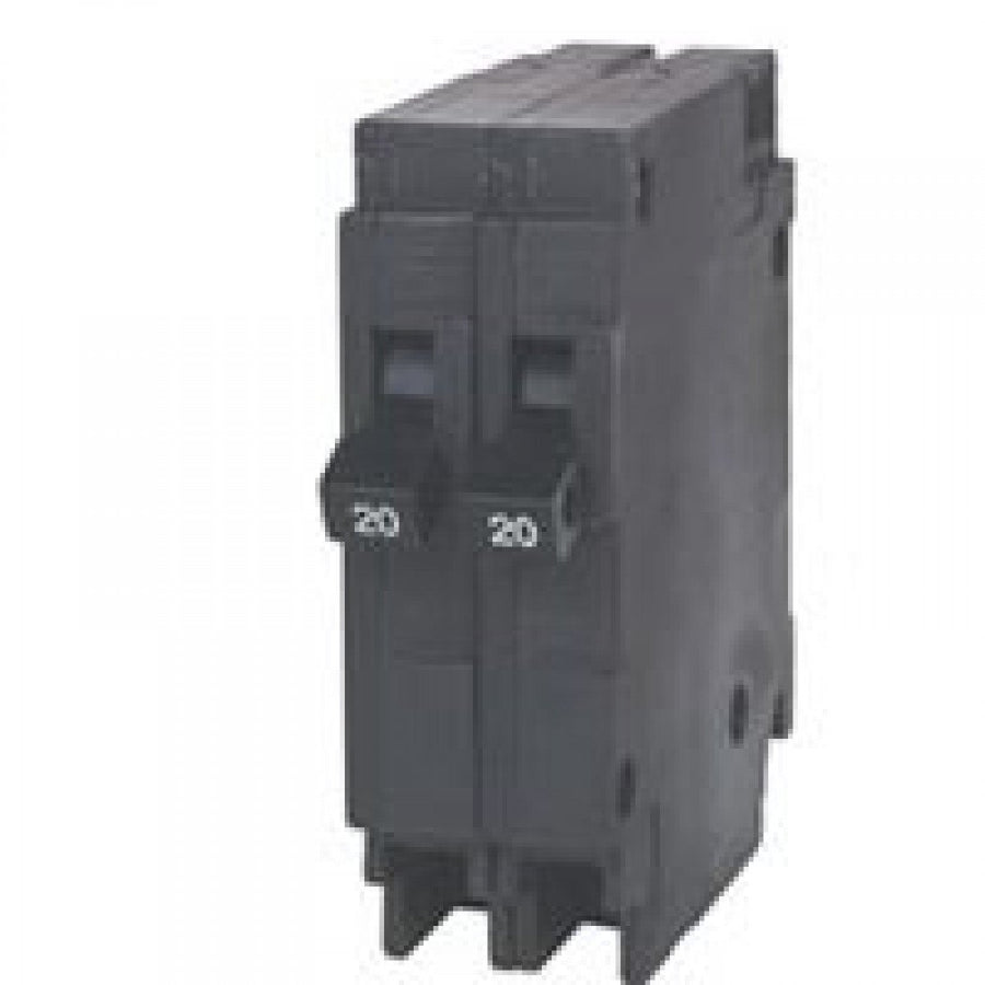 Siemens Two 20-Amp Q2020 Single Pole 120-Volt Circuit Breakers, for use only where Type QT breakers are allowed
