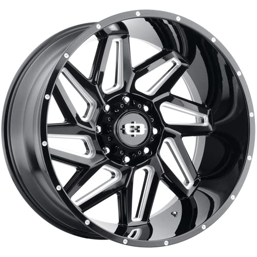 Spyder Vision Off-Road Custom Wheel - Series 361 - Gloss Black with Milled Spokes - 20" x 9", 12 Offset, 5x150 Bolt Pattern, 110.2mm Hub