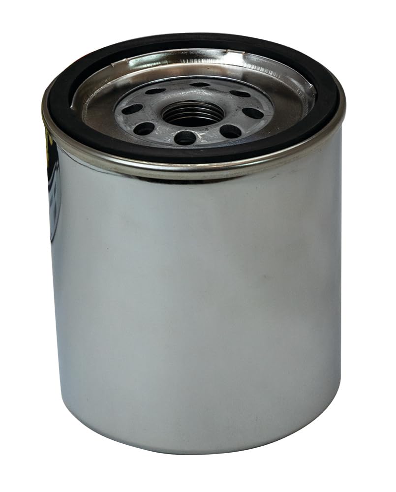 Moroso Oil Filter 22300, Fits Small Block Chevy/Big Block Chevy Engines, Chrome, Short Style
