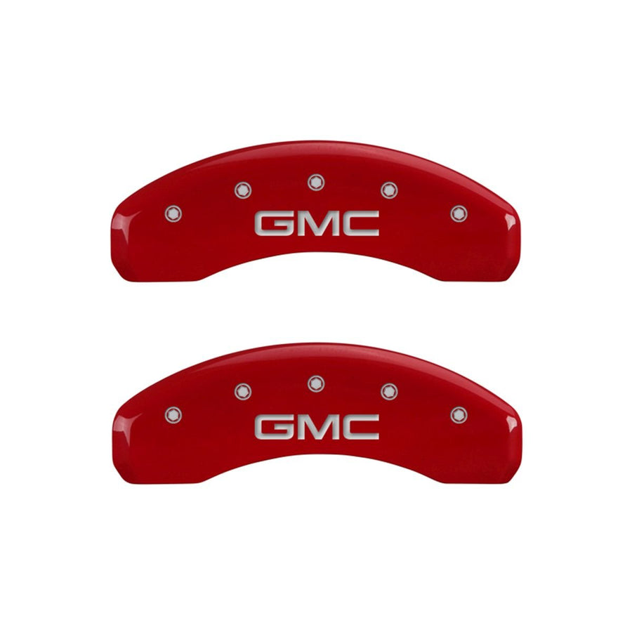 MGP Caliper Covers Red 34011SGMCRD fit for GMC Caliper Covers - Engraved Front & Rear44; Set of 4