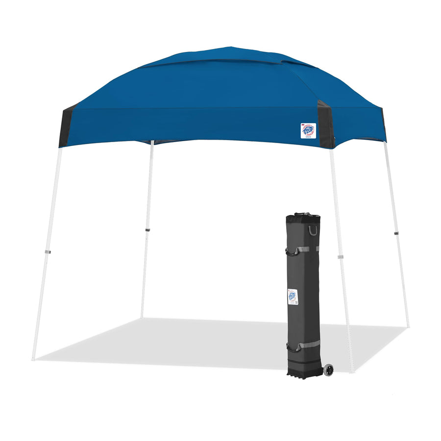 E-Z UP Instant Shelter Dome Canopy, 10' x 10', Vented Top with Wide-Trax Roller Bag & 4 Piece Spike Set, Royal Blue