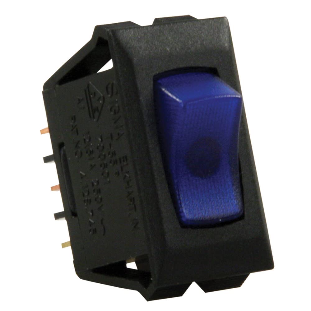 Blue/Black JR Products 13685 SPST Illuminated On/Off Switch