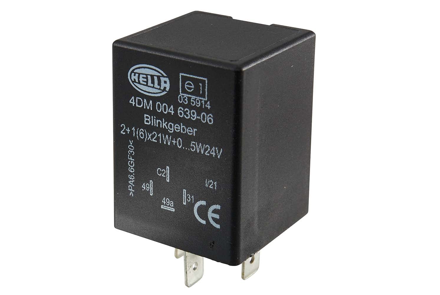 Flasher Unit HELLA 4DM 004 639-061 - 24V - 4-pin Connector - mounting - Electronic - with Holder