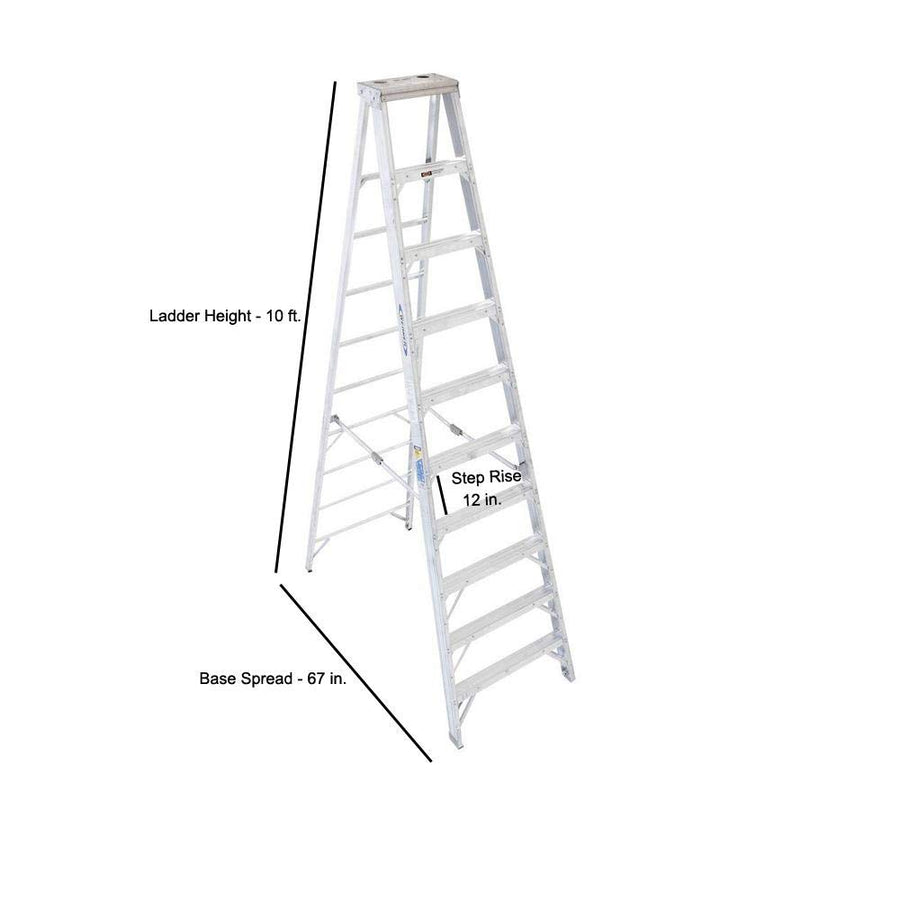 Werner 10-Foot Type IAA Aluminum Stepladder, 375-Pound Duty Rating