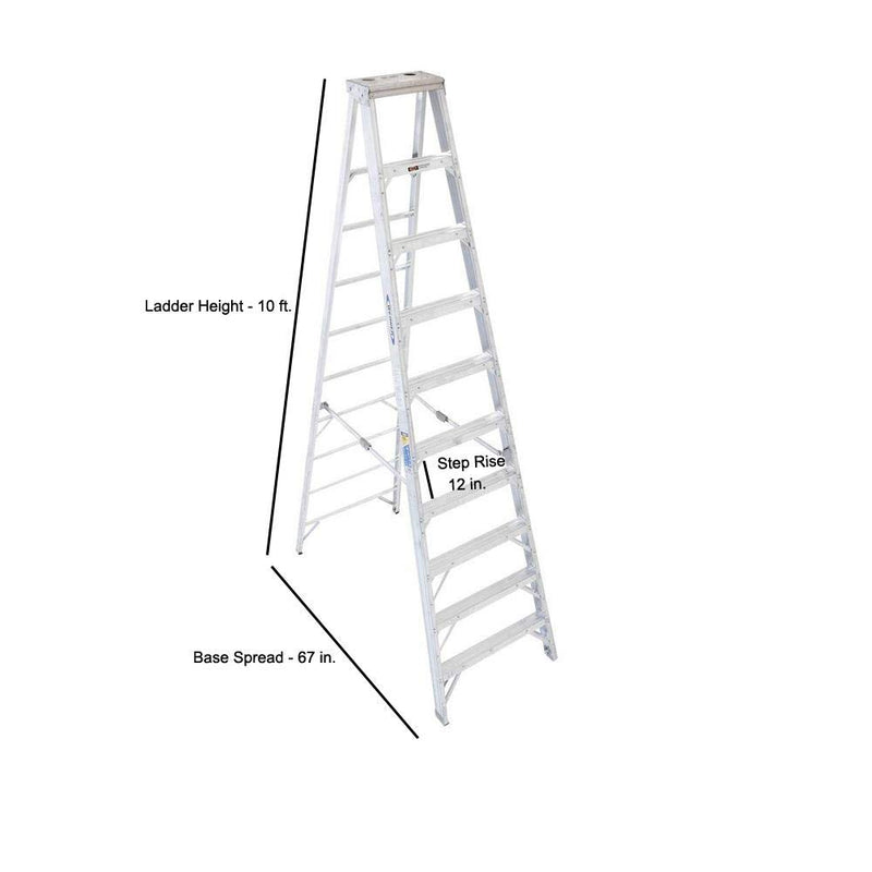 Werner 10-Foot Type IAA Aluminum Stepladder, 375-Pound Duty Rating