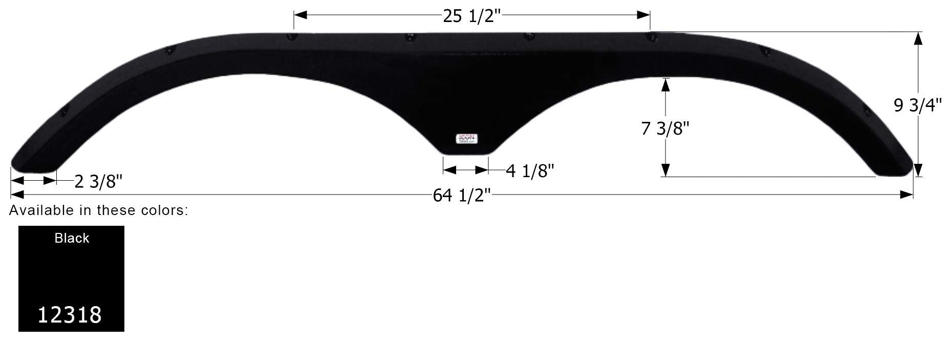 Fender Skirt ICON, Tandem, Outdoors RV, FS2318, Black