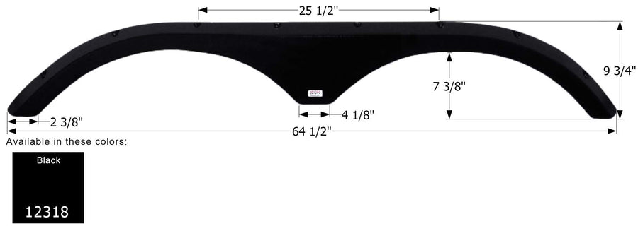 Fender Skirt ICON, Tandem, Outdoors RV, FS2318, Black
